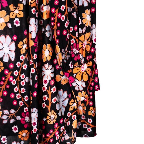 Free People Women's Dress Floral V-Neck Pockets Long Sleeve Collared Shift Small - Picture 10 of 10